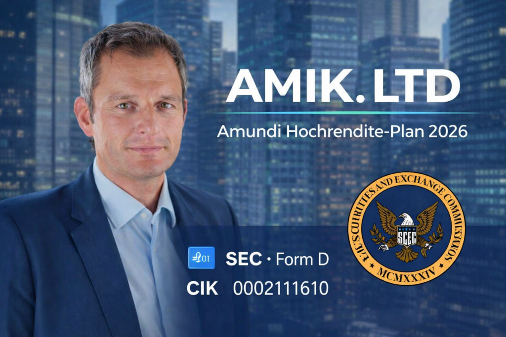 AMIK institutionelle Kapitalstruktur und Investmentlösungen mit Finanzexperte Martin Utschneider vor modernem Finanz- und Unternehmenshintergrund